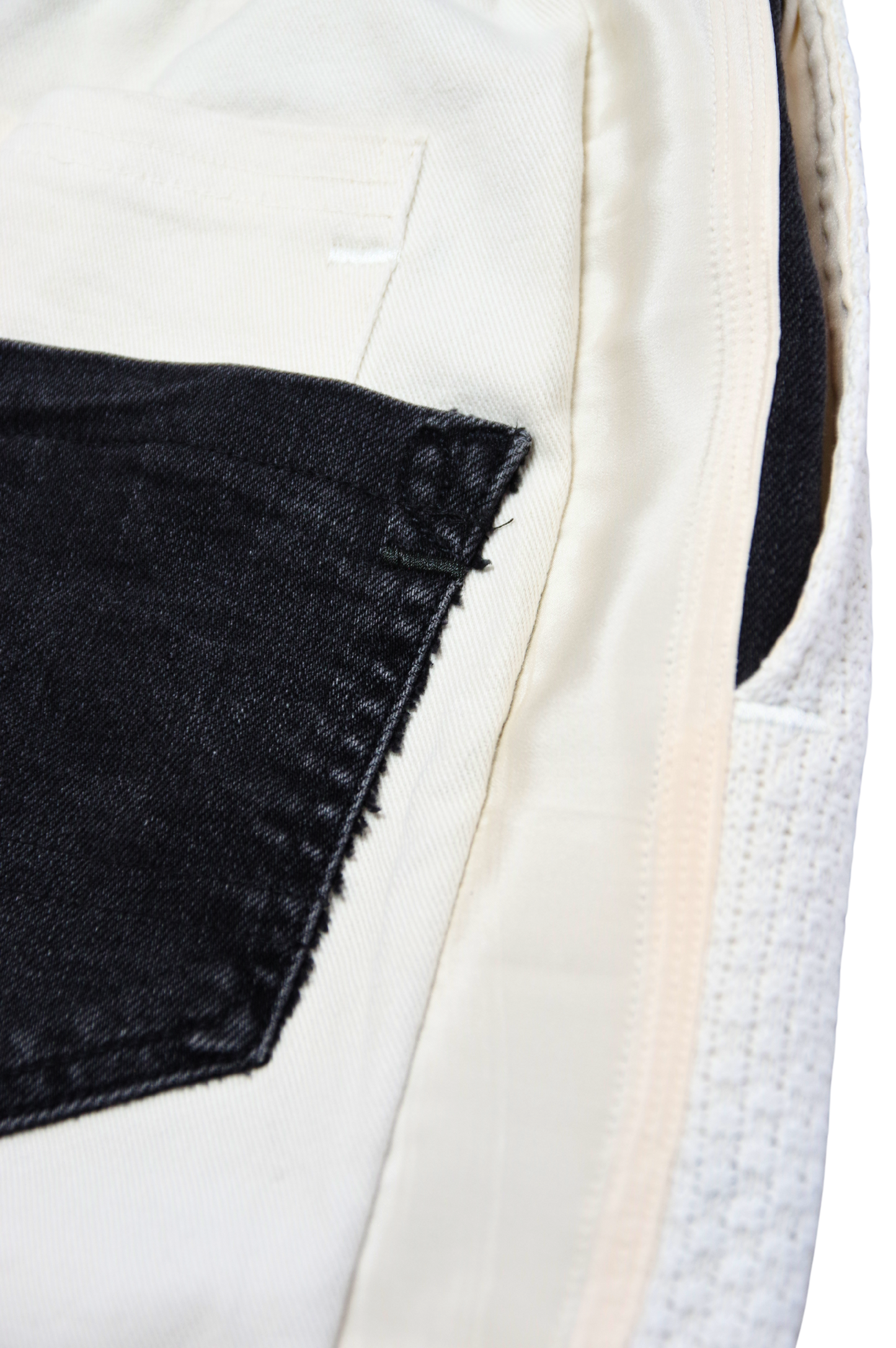 PANTS BLACK ROSES - CROCHET/CREAM&BLACK DENIM - ONE SIZE