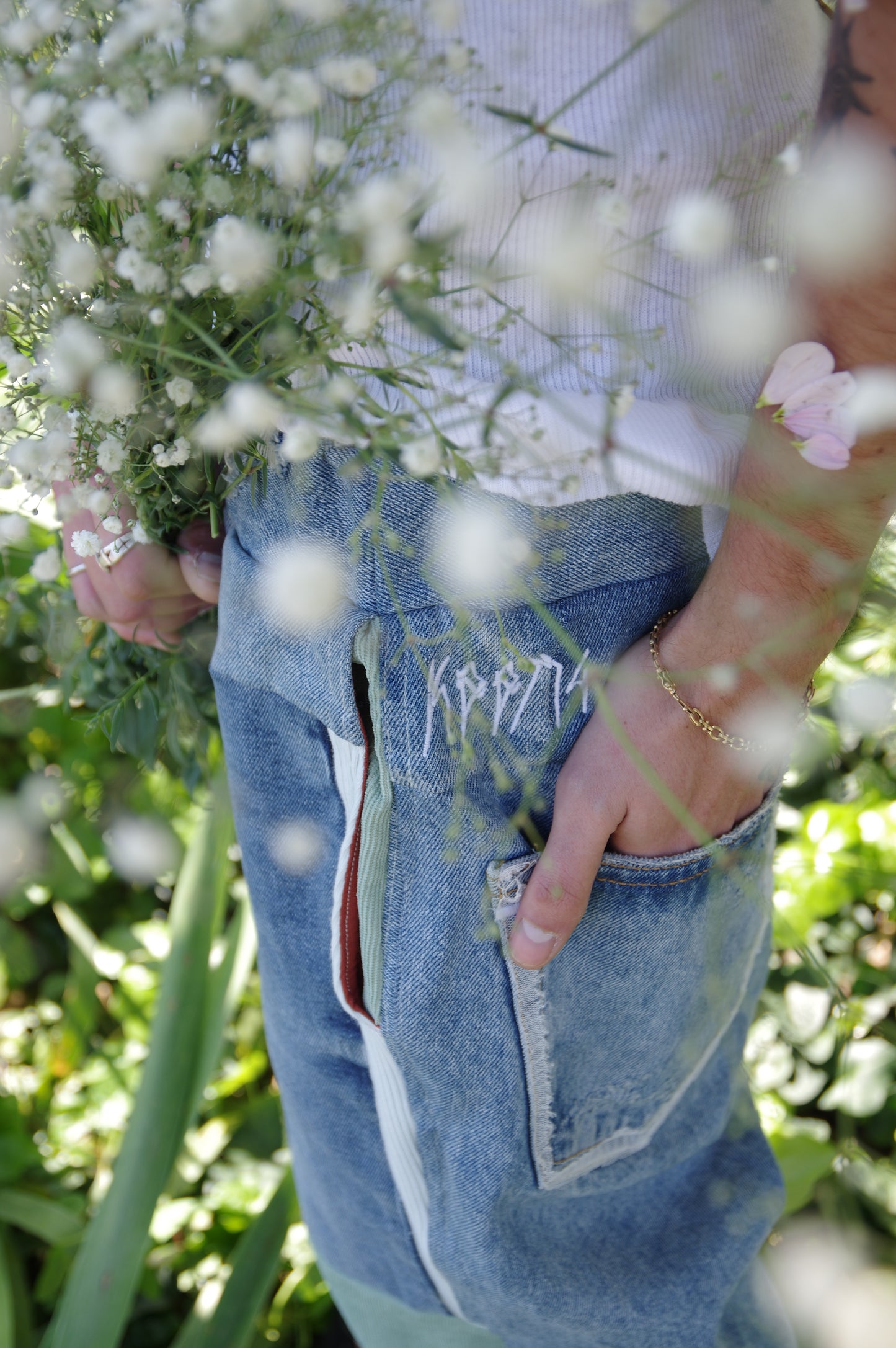 PANTS GREEN SKY - DENIM/CORDUROY - ONE SIZE