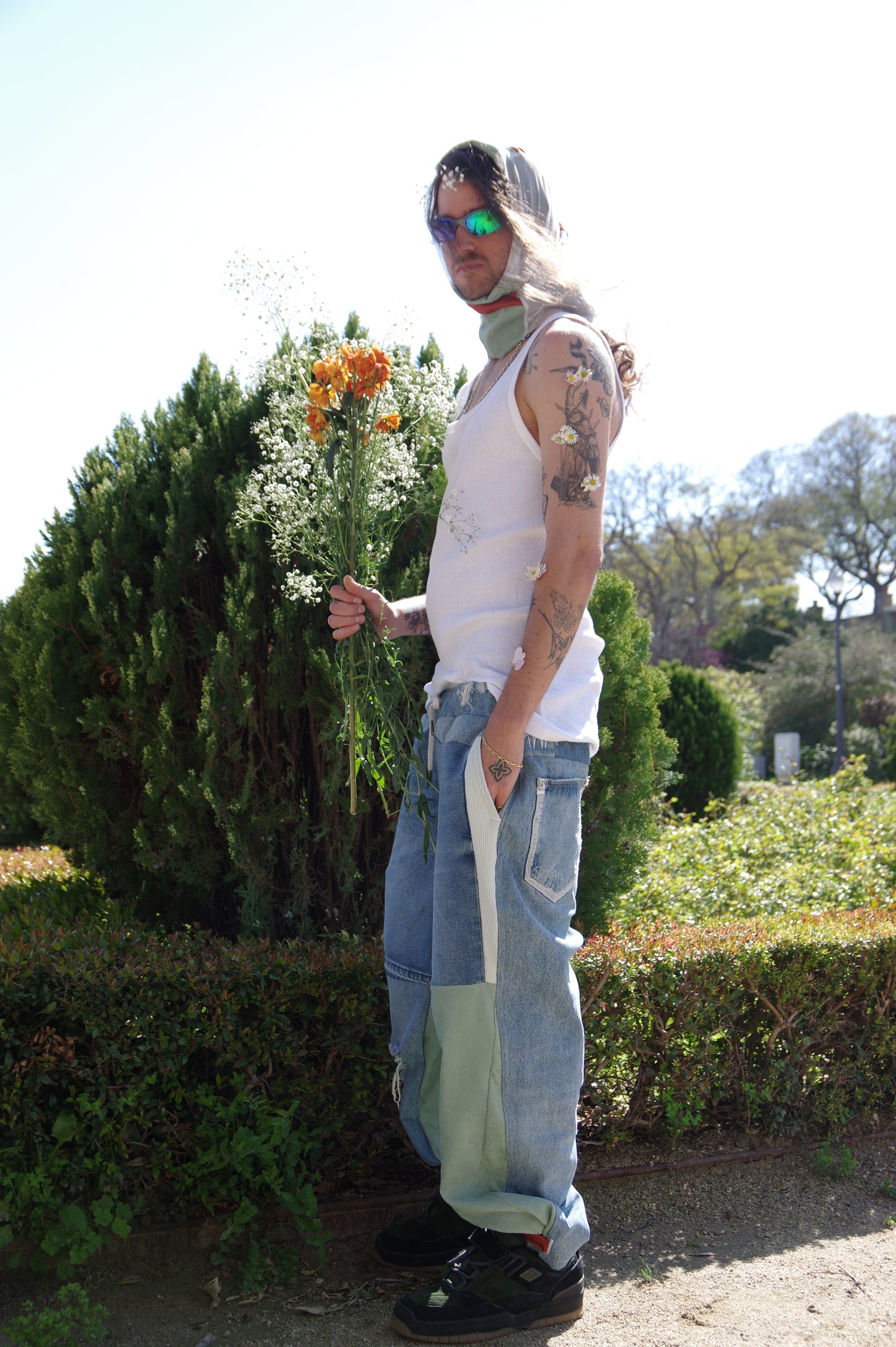 PANTS GREEN SKY - DENIM/CORDUROY - ONE SIZE