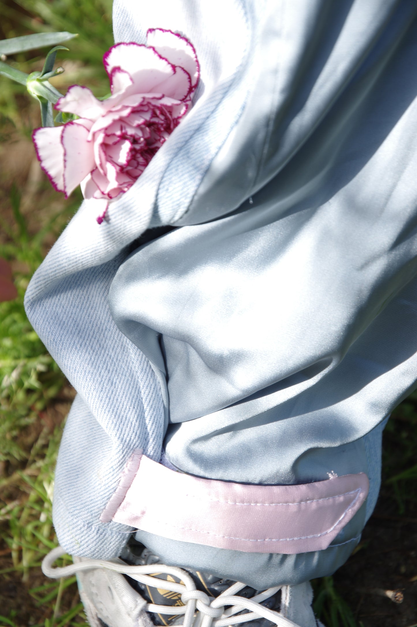 PANTS SAKURA - WASHED DENIM/PINK AND BLUE POLYESTER - ONE SIZE