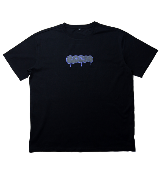 T-SHIRT THROOWUP - BLACK/PURPLE/REFLECTIVE - SIZE XLARGE