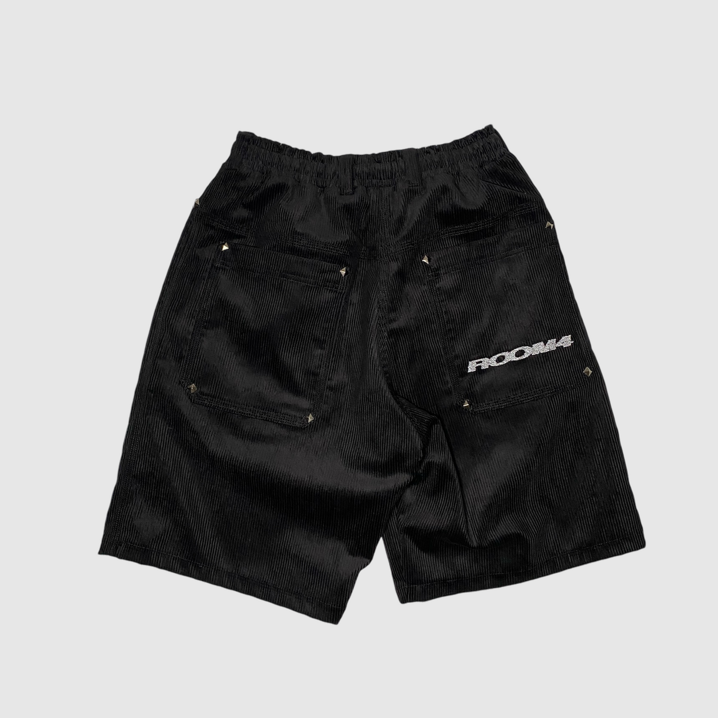 CITADELLE SHORTS - RIVETED & REFLECTIVE BLACK CORDS