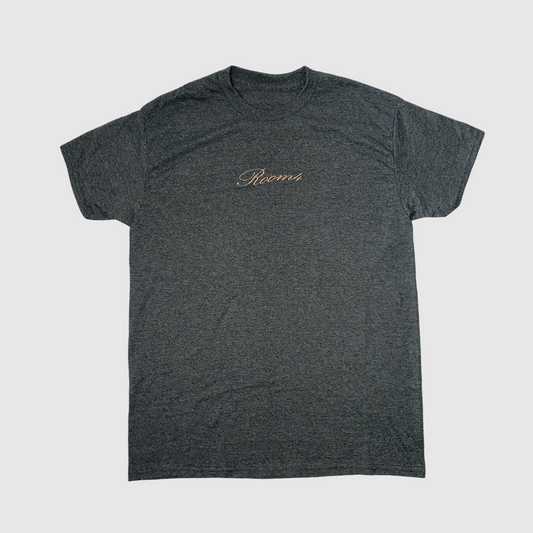 WAVY CALLIGRAPHIC T-SHIRT DARK GREY/GOLD