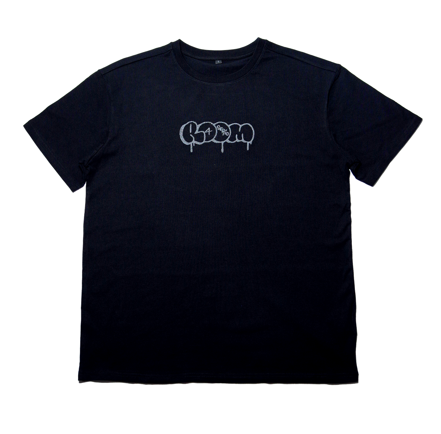 T-SHIRT THROOWUP - BLACK/REFLECTIVE - SIZE LARGE