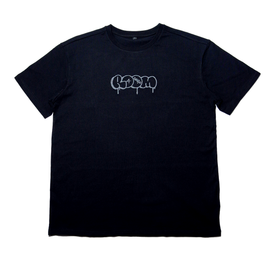 T-SHIRT THROOWUP - BLACK/REFLECTIVE - SIZE LARGE